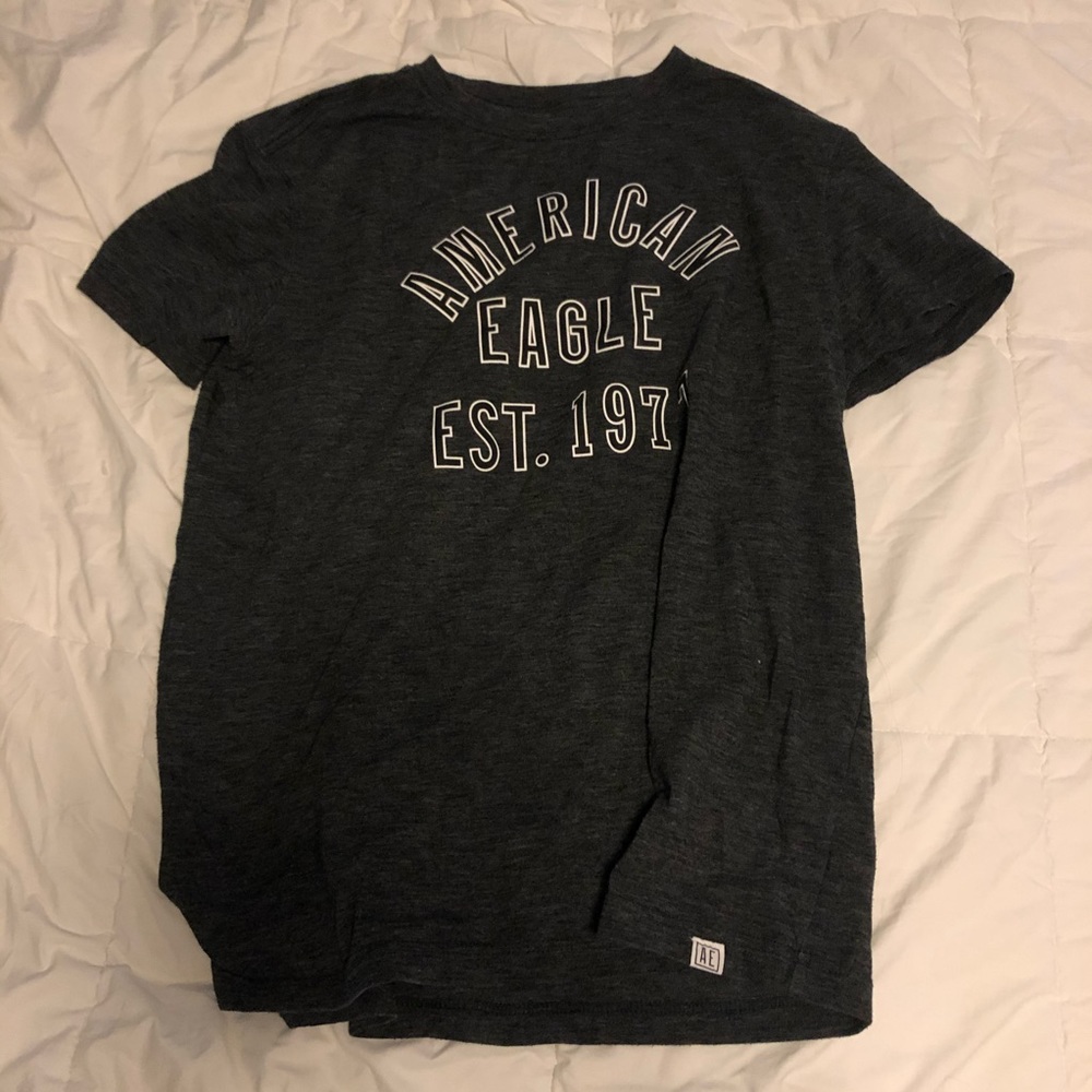 American Eagle Gray/Black Active Tee